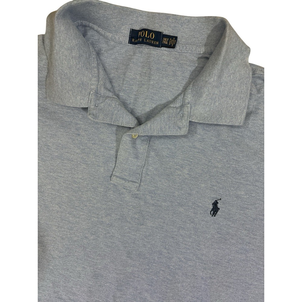 Polo Ralph Lauren Mens 2XL Blue Heather Short Sleeve Cotton Polo Shirt Pony Logo